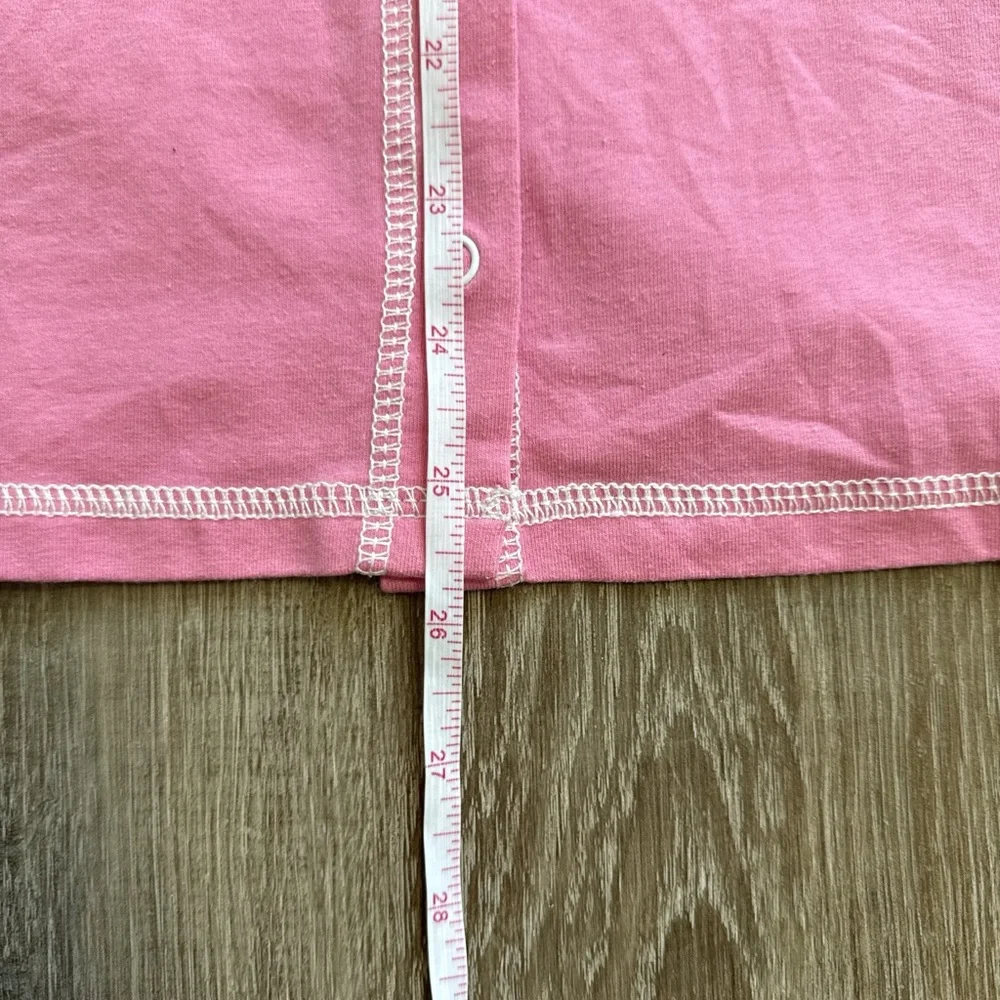 Denim & Company Cotton Pink Pajama Top With Snap Button Collared Size XL - Picture 11 of 11